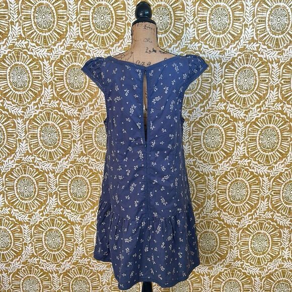 NWOT Free People Beasley Floral Drop Waist Babydoll Mini Dress Navy Combo Sz XL - Picture 12 of 15
